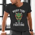 Muay Thai Oni Mask Thai Boxing And Kickboxing Men's V-Neck T-Shirt