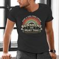 Muay Thai Shirt A Girl Who Loves Sunshine And Muay Thai Men's V-Neck T-Shirt Muay Thai Shirt A Girl Who Loves Sunshine And Muay Thai Men's V-Neck T-Shirt