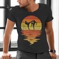 Muay Thai Shirt Retro Sunset 70s Vintage Muay Thai Men's V-Neck T-Shirt