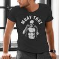 Muay Thai Skeleton Fighter MMA Club Coach Martial Arts Fight Men's V-Neck T-Shirt Muay Thai Skeleton Fighter MMA Club Coach Martial Arts Fight Men's V-Neck T-Shirt