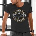 Muay Thai Thailand Fighter Fighting Combat 1969 Thai Boxing Men's V-Neck T-Shirt