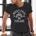 Muay Thai Thailand Vintage Tiger Fighter Training Small Men's V-Neck T-Shirt