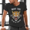 Muay Thai Tiger Thai Boxing Men's V-Neck T-Shirt Muay Thai Tiger Thai Boxing Men's V-Neck T-Shirt
