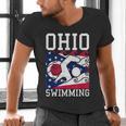 Ohio Flag Swimming Team Swim Swimmer US State Men's V-Neck T-Shirt