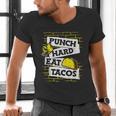 Punch Hard Eat Tacos Professional Boxer Muay Thai Boxing Men's V-Neck T-Shirt
