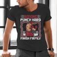 Punch Hard Finish Firmly Kickboxer Fan Muay Thai Boxing Men's V-Neck T-Shirt