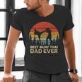 Retro Vintage Best Muay Thai Dad Ever Father's Day Men's V-Neck T-Shirt