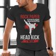 Rock Paper Scissors Head Kick I Win Muay Thai Men's V-Neck T-Shirt