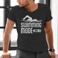 Swim Slogan Funny Swimming Mode On Swim Men's V-Neck T-Shirt Swim Slogan Funny Swimming Mode On Swim Men's V-Neck T-Shirt