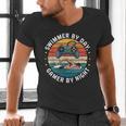 Swimmer By Day Gamer By Night Swimming Vintage Gaming Swim Men's V-Neck T-Shirt