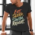 Swimmer Eat Sleep Swim Repeat I Swimming Men's V-Neck T-Shirt