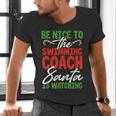 Swimming Coach Christmas Xmas Swimming Santa Men's V-Neck T-Shirt Swimming Coach Christmas Xmas Swimming Santa Men's V-Neck T-Shirt