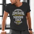 Swimming Coach TShirt Idea Superhero Swimming Shirt Men's V-Neck T-Shirt