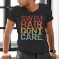Swimming Pool Diving Sport Swimmer Swim Hair Dont Care Men's V-Neck T-Shirt Swimming Pool Diving Sport Swimmer Swim Hair Dont Care Men's V-Neck T-Shirt