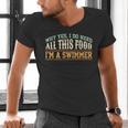 Swimming Swimmer Eating Swim Men's V-Neck T-Shirt