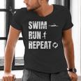 Swimrun Endurance Sports Swimming Running Swim Run Men's V-Neck T-Shirt