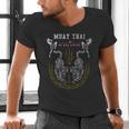Twin Tiger Sak Yant Muay Thai Fighter Tee Martial Art Men's V-Neck T-Shirt