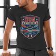 USA Canoe Kayak Paddling American Flag Emblem Men's V-Neck T-Shirt USA Canoe Kayak Paddling American Flag Emblem Men's V-Neck T-Shirt