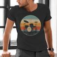 Vintage Drum Kit Silhouette Retro Music Men's V-Neck T-Shirt Vintage Drum Kit Silhouette Retro Music Men's V-Neck T-Shirt