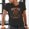 Vintage Muay Thai Wai Kru Thai Boxing Ritual Art Men's V-Neck T-Shirt