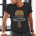 Vintage Retro Canoe Paddle & Mountains Rafting Men's V-Neck T-Shirt