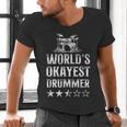 Vintage World'S Okayest Drummer Drum Kit Men's V-Neck T-Shirt Vintage World'S Okayest Drummer Drum Kit Men's V-Neck T-Shirt