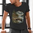 Women's Lakeside Canoe Cabin Escape Scene Men's V-Neck T-Shirt