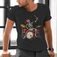 Women's Skeleton Drummer Skull Drum Kit Halloween Men's V-Neck T-Shirt Women's Skeleton Drummer Skull Drum Kit Halloween Men's V-Neck T-Shirt