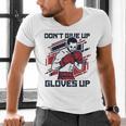 Don't Give Up Gloves Up Professional Boxer Muay Thai Boxing Men's V-Neck T-Shirt