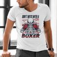 Don't Mess With A Boxer Kickboxer Fan Muay Thai Boxing Men's V-Neck T-Shirt