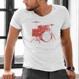 Drum Kit Drummer Band Musical Instrument Rock Music Men's V-Neck T-Shirt