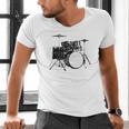 Drum Kit Drummer Band Musical Instrument Rock Music Raglan Baseball Tee Men's V-Neck T-Shirt