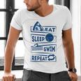 Eat Sleep Swimming Repeat Swimming Men's V-Neck T-Shirt Eat Sleep Swimming Repeat Swimming Men's V-Neck T-Shirt