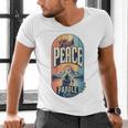 Find Peace Paddle On Canoe Mountain Sunset Men's V-Neck T-Shirt Find Peace Paddle On Canoe Mountain Sunset Men's V-Neck T-Shirt