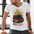 Life Is Better In A Canoe Canoeing Raglan Baseball Tee Men's V-Neck T-Shirt Life Is Better In A Canoe Canoeing Raglan Baseball Tee Men's V-Neck T-Shirt