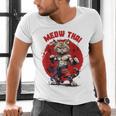 Meow Thai Funny Muay Thai And Cats Lover Men's V-Neck T-Shirt