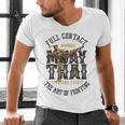 Muay Thai Fighter MMA Full Contact Retro Kickboxing Men's V-Neck T-Shirt