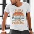 I Need A Good Paddling Retro Sunset Canoe Raglan Baseball Tee Men's V-Neck T-Shirt