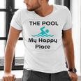 The Pool Is My Happy Place Swimming Quote Men's V-Neck T-Shirt The Pool Is My Happy Place Swimming Quote Men's V-Neck T-Shirt