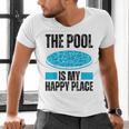 The Pool Is My Happy Place Swimming For Swimmer Men's V-Neck T-Shirt The Pool Is My Happy Place Swimming For Swimmer Men's V-Neck T-Shirt
