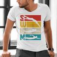 Swim Swimming Vintage Retro Swimmer Raglan Baseball Tee Men's V-Neck T-Shirt