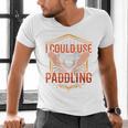 I Could Use A Good Paddling Canoe Canoeing Paddle Men Women Raglan Baseball Tee Men's V-Neck T-Shirt