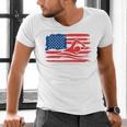 Vintage American Flag Swim Team Swimmer Funny Swimming Gift Men's V-Neck T-Shirt