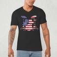 American Flag Drum Kit Patriotic US Drum Art Men's V-Neck T-Shirt American Flag Drum Kit Patriotic US Drum Art Men's V-Neck T-Shirt