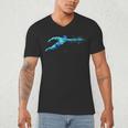 Blue Water Swimming In Freestyle Stroke Men's V-Neck T-Shirt Blue Water Swimming In Freestyle Stroke Men's V-Neck T-Shirt