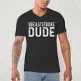 Breaststroke Swimming Dude Distressed Swim Swimmer Pool Men's V-Neck T-Shirt