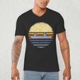 Canoe Canoeing Vintage Sunset Men's V-Neck T-Shirt