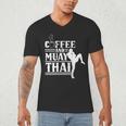 Coffee And Muay Thai Martial Arts Boxing Hobby Fighter Men's V-Neck T-Shirt