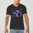 Cool Drum Kit Percussion Vintage Retro Drummer Costume Men's V-Neck T-Shirt Cool Drum Kit Percussion Vintage Retro Drummer Costume Men's V-Neck T-Shirt