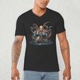 Drum Kit Percussionist Drummer Octopus Playing Drums Men's V-Neck T-Shirt Drum Kit Percussionist Drummer Octopus Playing Drums Men's V-Neck T-Shirt